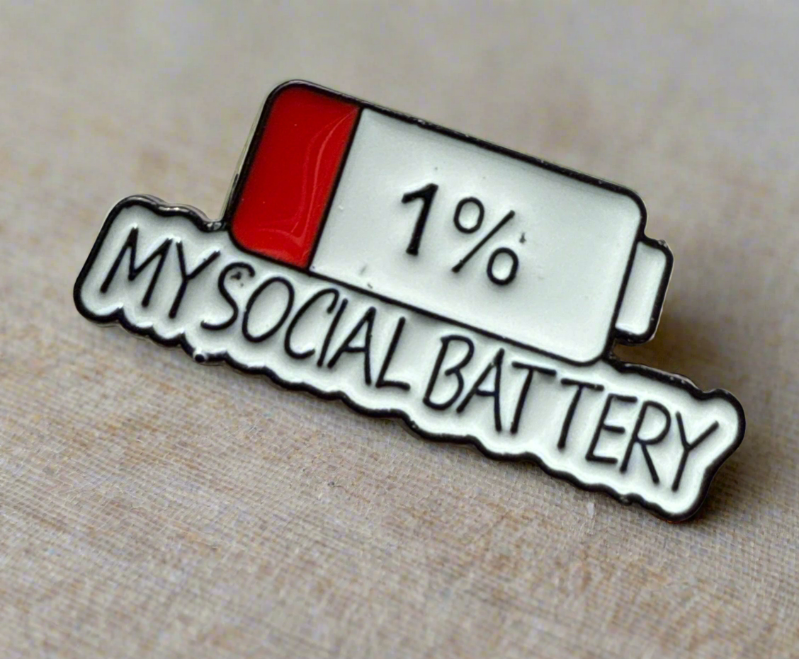 1% Social Battery Pin