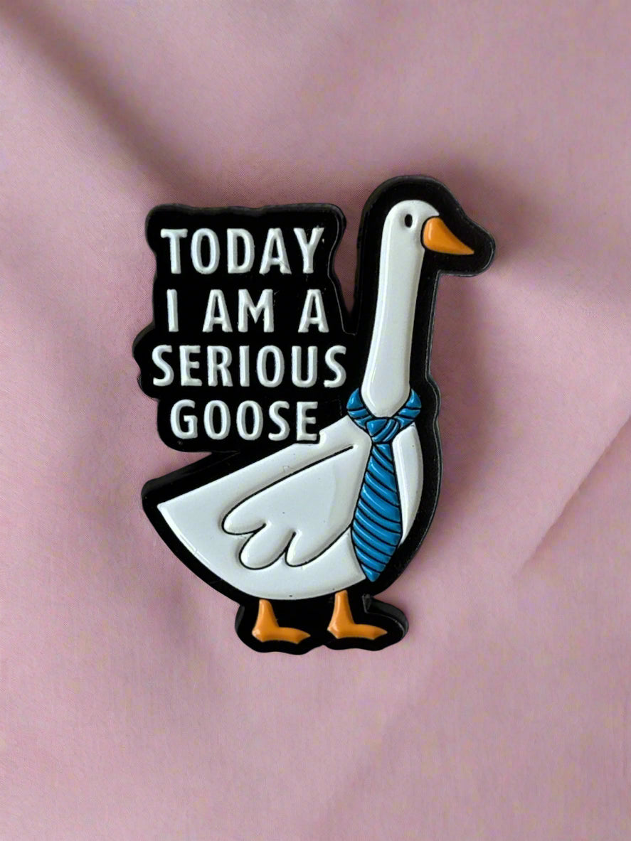 Serious Goose Enamel Pin